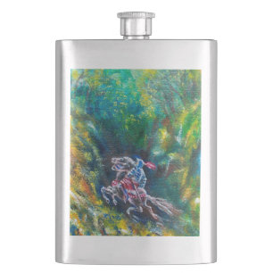 FLASQUE KNIGHT LANCELOT, CHEVAL EN FORÊT VERTE