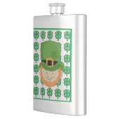 Flasque La chance de l'irlandais Leprechaun et shamrock (Gauche)