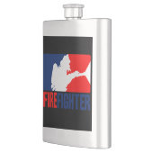 Flasque La tête de pompier en trois couleurs (Gauche)