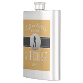 Flasque La vie est mieux Golfing Monogrammed Yellow Black (Gauche)