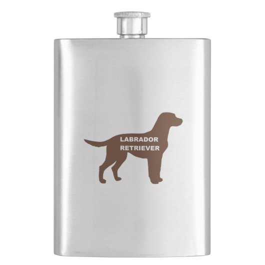 Flasque Labrador Retriever chocolat nom couleur silo (devant)