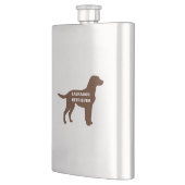Flasque Labrador Retriever chocolat nom couleur silo (Gauche)
