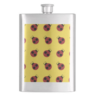 Flasque Ladybug 60s rétro cool rouge jaune