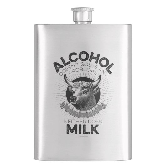 Flasque L'alcool contre le lait (devant)