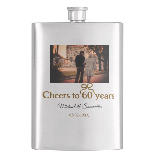 Flasque L'arc d'or applaudit à 60 ans de mariage (devant)