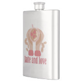 Flasque Latte et coupe d'amour, mains et citation de café (Gauche)