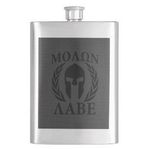 Flasque Lauriers spartiates de guerrier de Molon Labe
