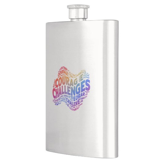 Flasque Le Courage Conquiert Les Défis. (Gauche)