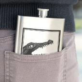 Flasque Le crocodile et la grenouille (En situation)