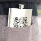 Flasque Leopard Wild Animal Nature Illustration Art tatoua (En situation)