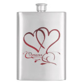 Flasque Les Coeurs Forever rouge sur blanc (devant)