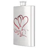 Flasque Les Coeurs Forever rouge sur blanc (Gauche)