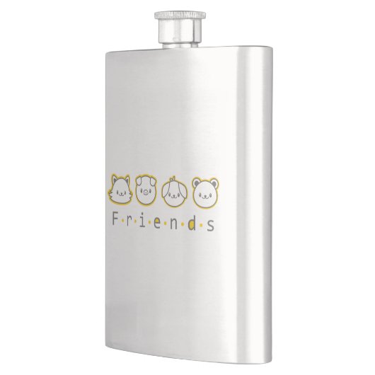 Flasque Les mignons amis animaux face Coque-Mate coque iph (Gauche)