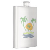 Flasque Les paysages de plage tropicaux de l'île. Palmier  (Droite)