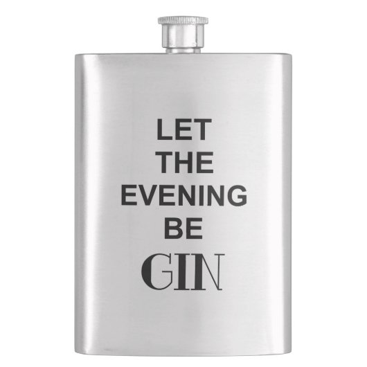 Flasque LET THE EVENING BE GIN Funny GIN Alcohol quota (devant)