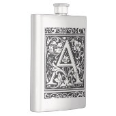 Flasque Lettre A Monogramme Médiéval Art Nouveau (Droite)