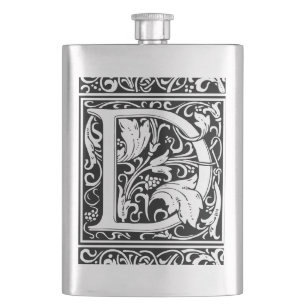 Flasque Lettre D Monogramme médiéval Art Nouveau