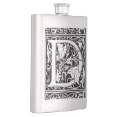 Flasque Lettre D Monogramme médiéval Art Nouveau (Droite)
