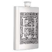 Flasque Lettre H Monogramme médiéval Art Nouveau (Droite)