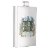 Flasque Lettre monographique H personnalisée Cerf d'aquare (Droite)