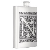 Flasque Lettre N Monogramme médiéval Art Nouveau (Droite)