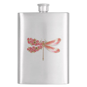 Flasque libellule de fleurs avec sakura de bijoux
