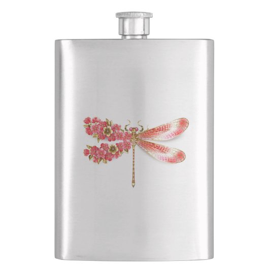 Flasque libellule de fleurs avec sakura de bijoux (devant)