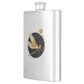 Flasque libellule d'or en cercle noir (Gauche)