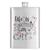 Flasque Life is Better With a Cat quote slogan (devant)