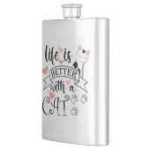 Flasque Life is Better With a Cat quote slogan (Gauche)