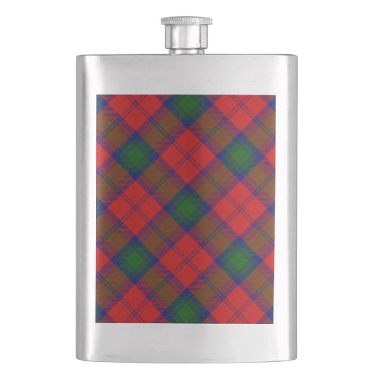 Flasque Lindsay tartan rouge vert plaid (devant)
