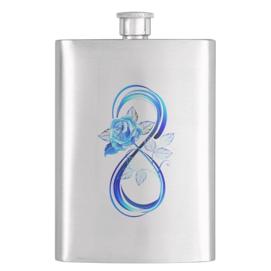 Flasque L'infini lumineux avec une rose bleue (devant)