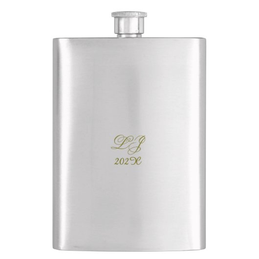 Flasque LJ Monogram Élégant Mariage moderne (devant)