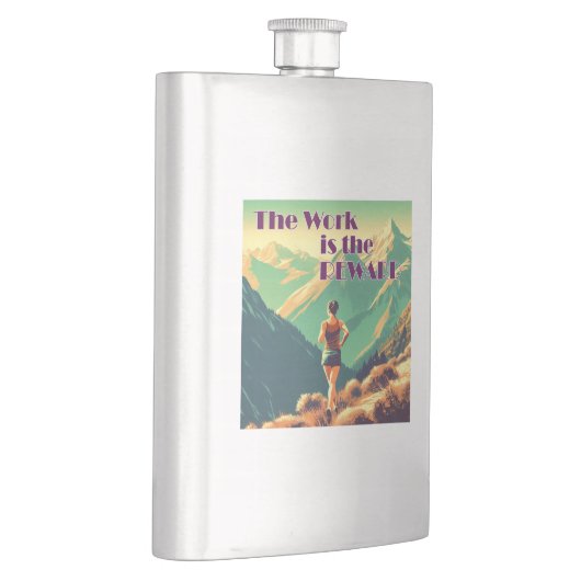 Flasque L'Oeuvre Est La Récompense Femme Runner Mountains (Droite)