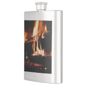 Flasque Logs in the Fireplace Warm Fire Photography (Gauche)
