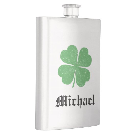 Flasque Lucky Irish shamrock /add name (Droite)