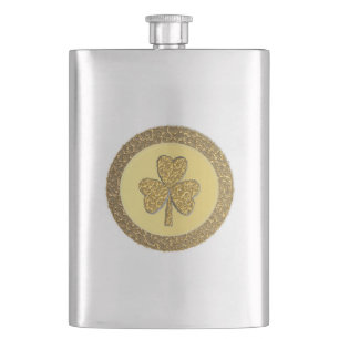 Flasque Lucky Irish Shamrock Gold Coin