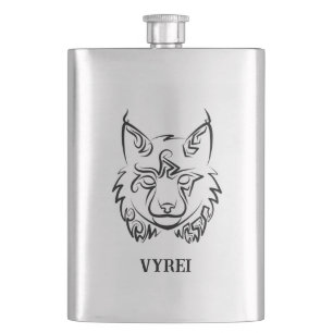 Flasque Lynx tribale noire et blanche