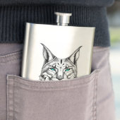 Flasque Lynx Wild Animal Nature Illustration Art tatouage (En situation)