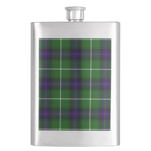 Flasque MacDonald tartan bleu vert plaid (devant)