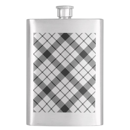 Flasque MacFarlane tartan noir blanc plaid (devant)