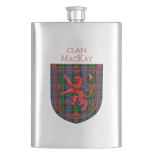 Flasque MacKay Tartan Scottish Plaid Lion Rampant