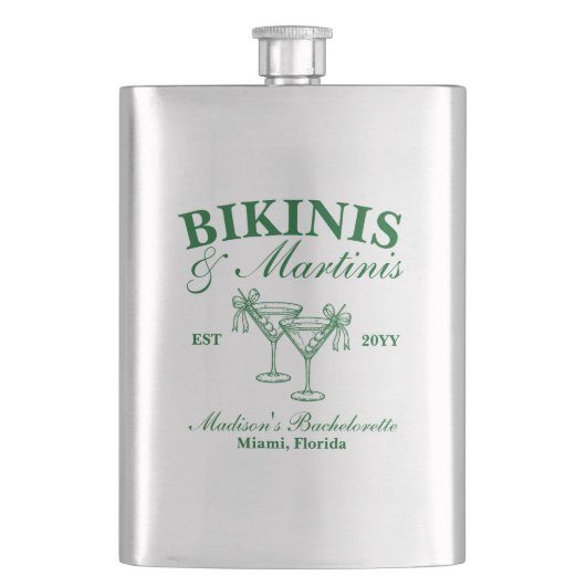 Flasque Maillots de bain sur mesure et martinis pour enter (devant)