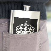 Flasque MAINTENIR LE SYMBOLE DE LA COURONNE CALME en noir (En situation)