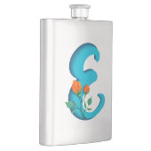 Flasque Majuscule E monogramme floral (Droite)