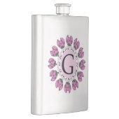 Flasque Majuscule G monogramme floral (Droite)