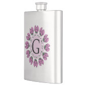 Flasque Majuscule G monogramme floral (Gauche)