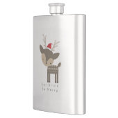 Flasque Mangez Boire Soyez Joyeux Cerf De Noël En Chapeau  (Gauche)