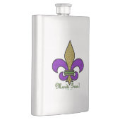 Flasque Mardi Gras Fleur De Lis Coloré (Droite)