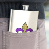 Flasque Mardi Gras Fleur De Lis Coloré (En situation)